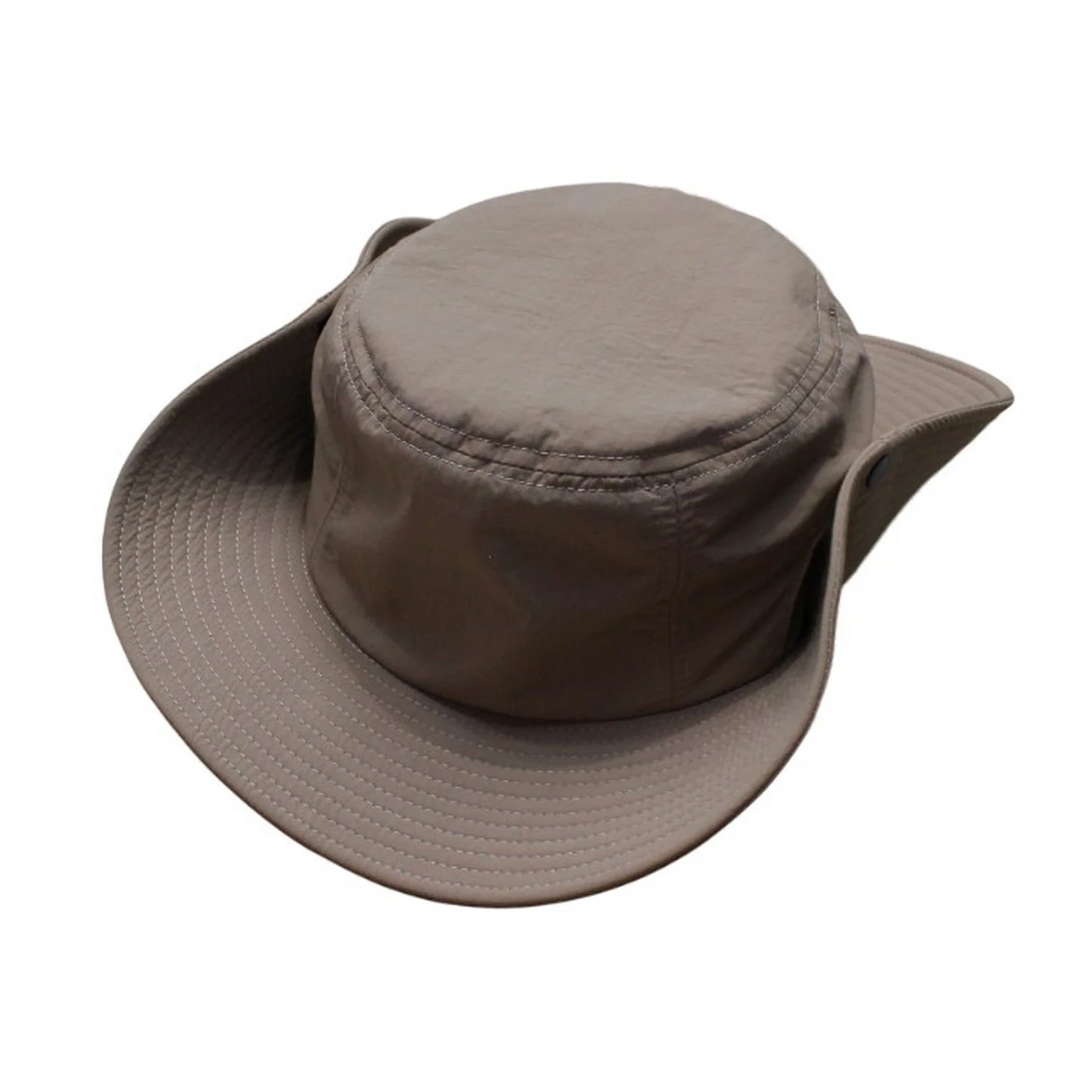 Aussie Hat | Wide-Brim Minimalist with Snap-Up Sides – Khaki