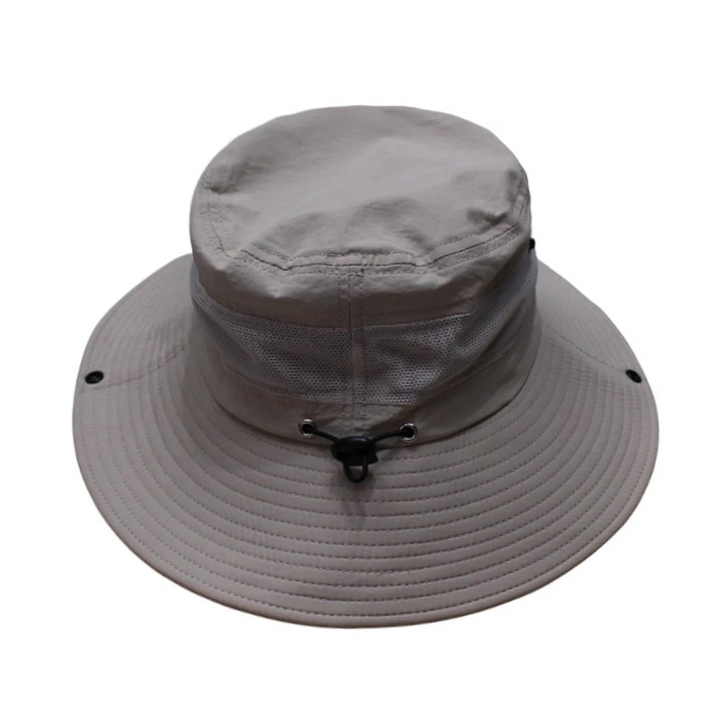 Aussie Hat | Wide-Brim Minimalist with Mesh & Snap-Up Sides – Khaki