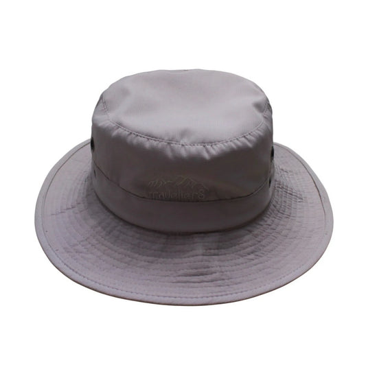 Aussie Hat | Wide-Brim UV Protection with Ventilation & Embroidered Detail – Light Grey