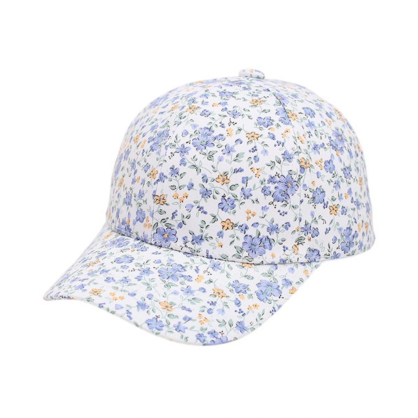 Patterned Baseball Cap | Kids Ditsy Floral Print – White
