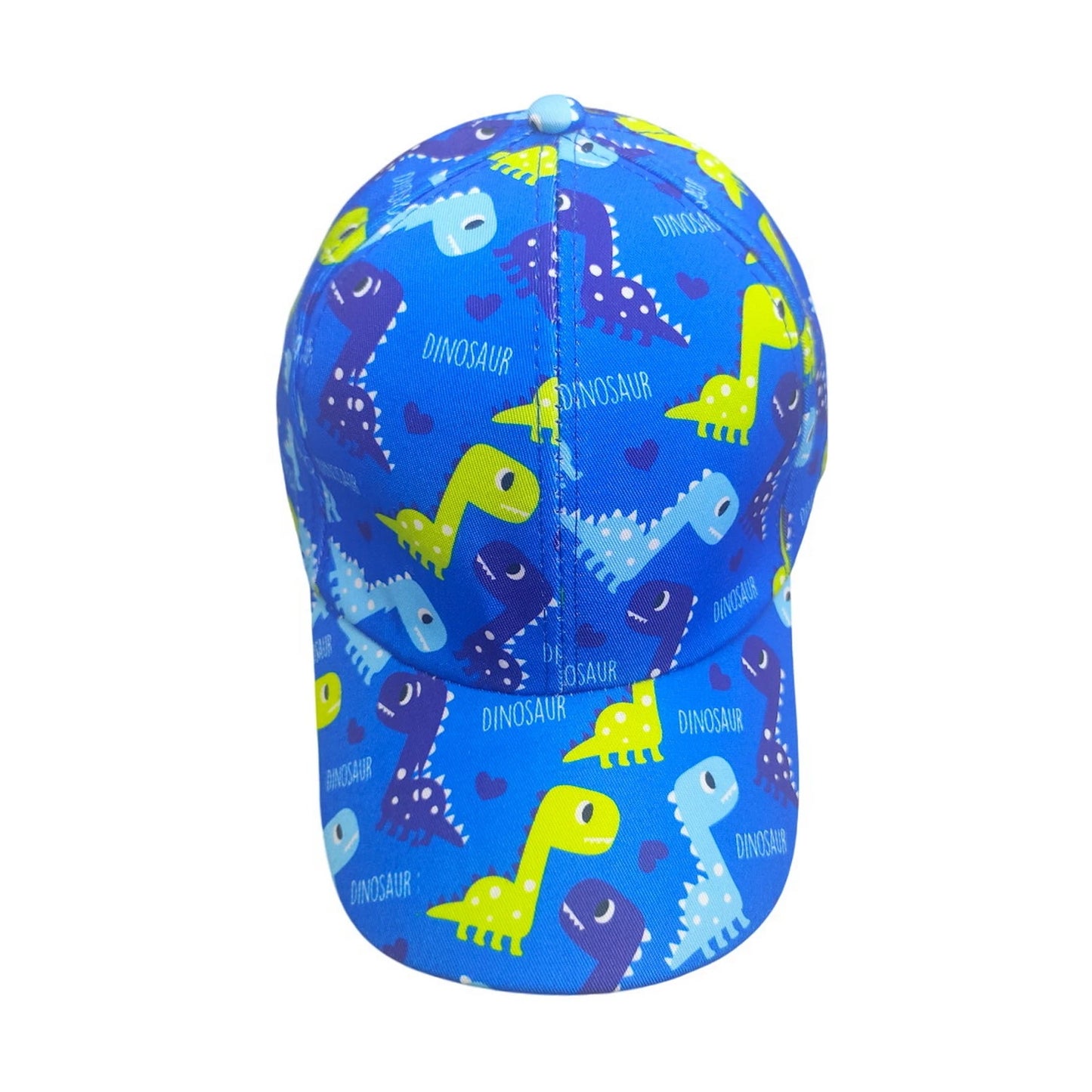 Patterned Baseball Cap | Kids Dinosaur Print – Royal Blue
