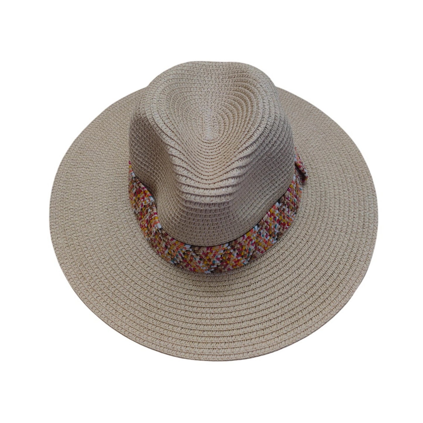 Straw Fedora Hat | Woven Paper Straw with Confetti Trim – Natural