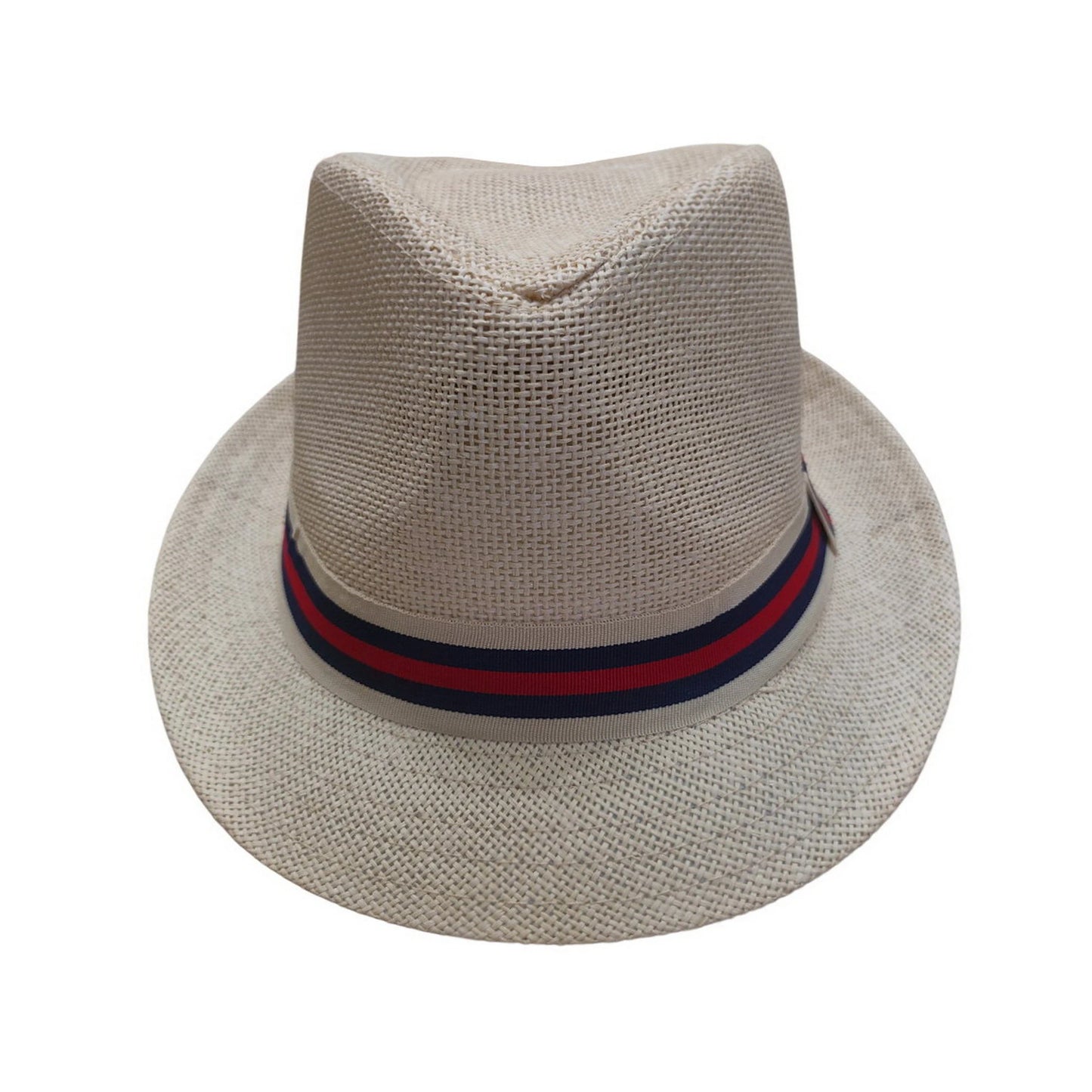 Straw Trilby Hat | Striped Band – Optic White