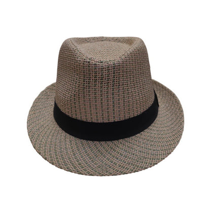 Straw Trilby Hat | Open Woven Paper Straw – Natural & Green