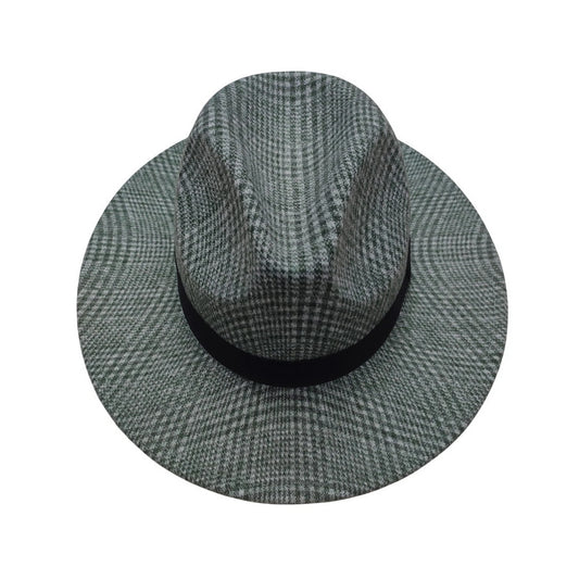 Fashion Hat | Houndstooth Check – Sage Green & Off-White