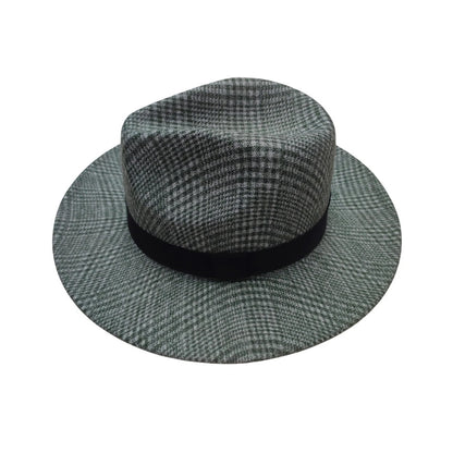 Fashion Hat | Houndstooth Check – Sage Green & Off-White