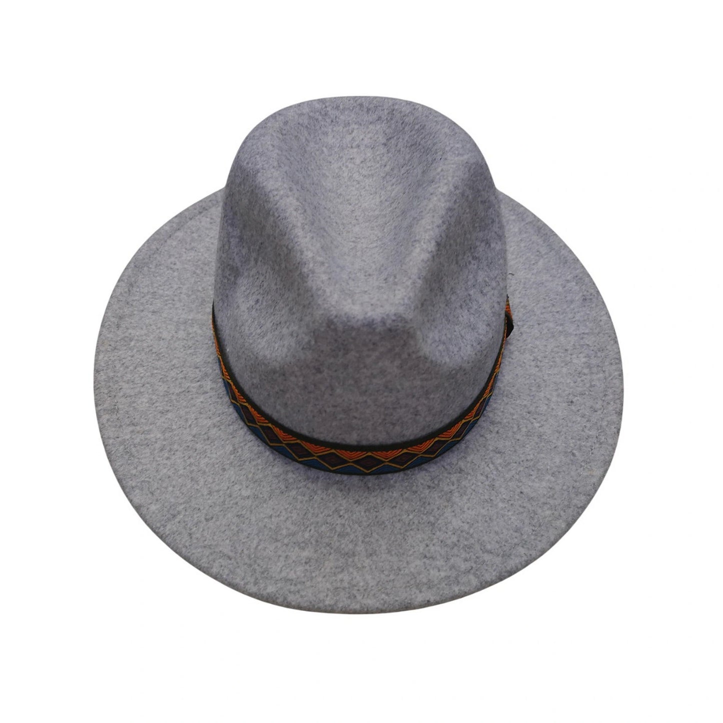 Fashion Hat | Geometric Zigzag Band – Gray