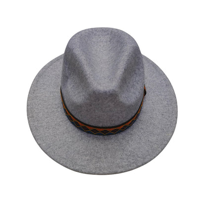 Fashion Hat | Geometric Zigzag Band – Gray