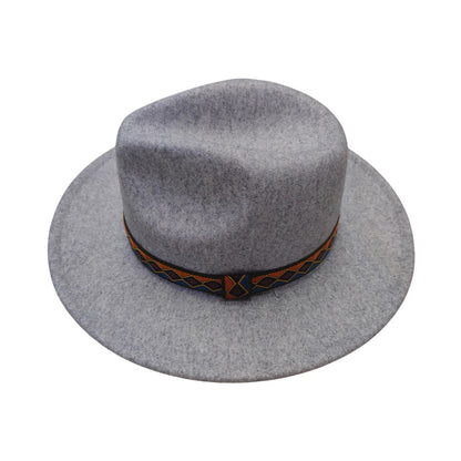 Fashion Hat | Geometric Zigzag Band – Gray