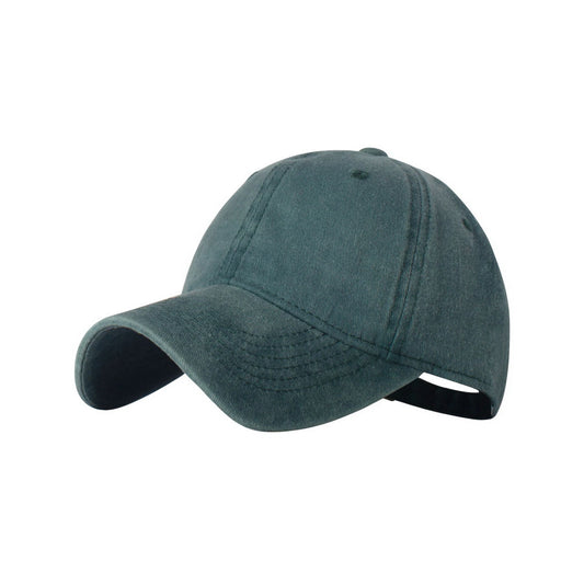 Plain Cotton Baseball Cap | Vintage Washed Cotton – Washed Dark Green