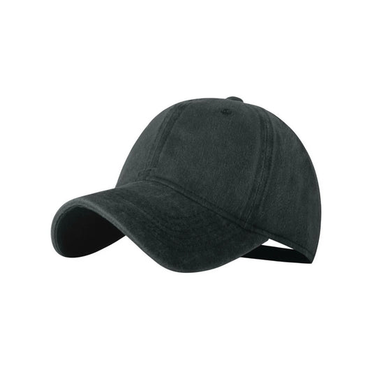 Plain Cotton Baseball Cap | Vintage Washed Cotton – Washed Dark Grey