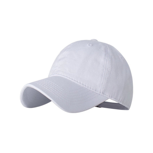 Plain Cotton Baseball Cap | Vintage Washed Cotton – Washed White