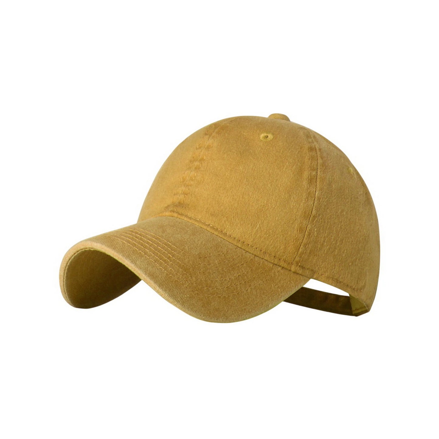 Plain Cotton Baseball Cap | Vintage Washed Cotton – Washed Yellow
