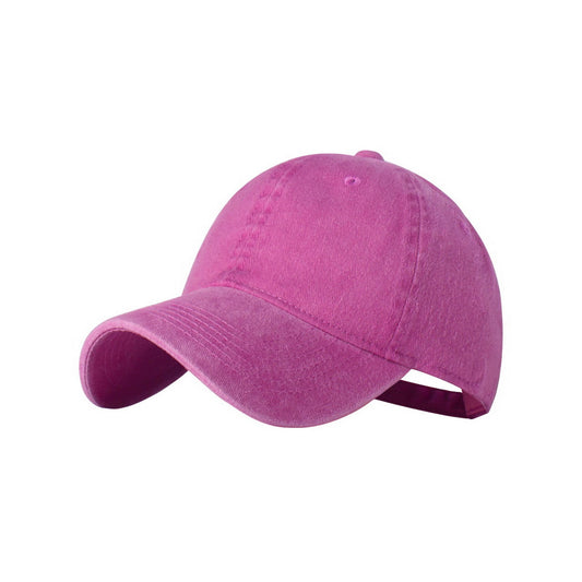 Plain Cotton Baseball Cap | Vintage Washed Cotton – Washed Hot Pink