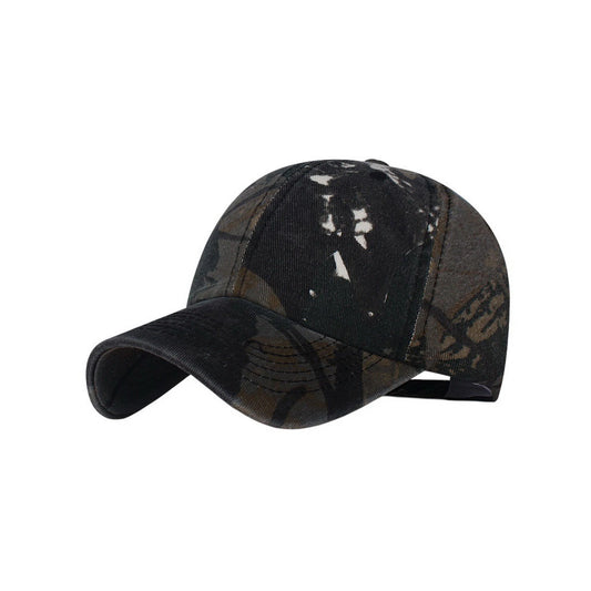 Camo Baseball Cap | Dark Woodland Print – Black & Grey
