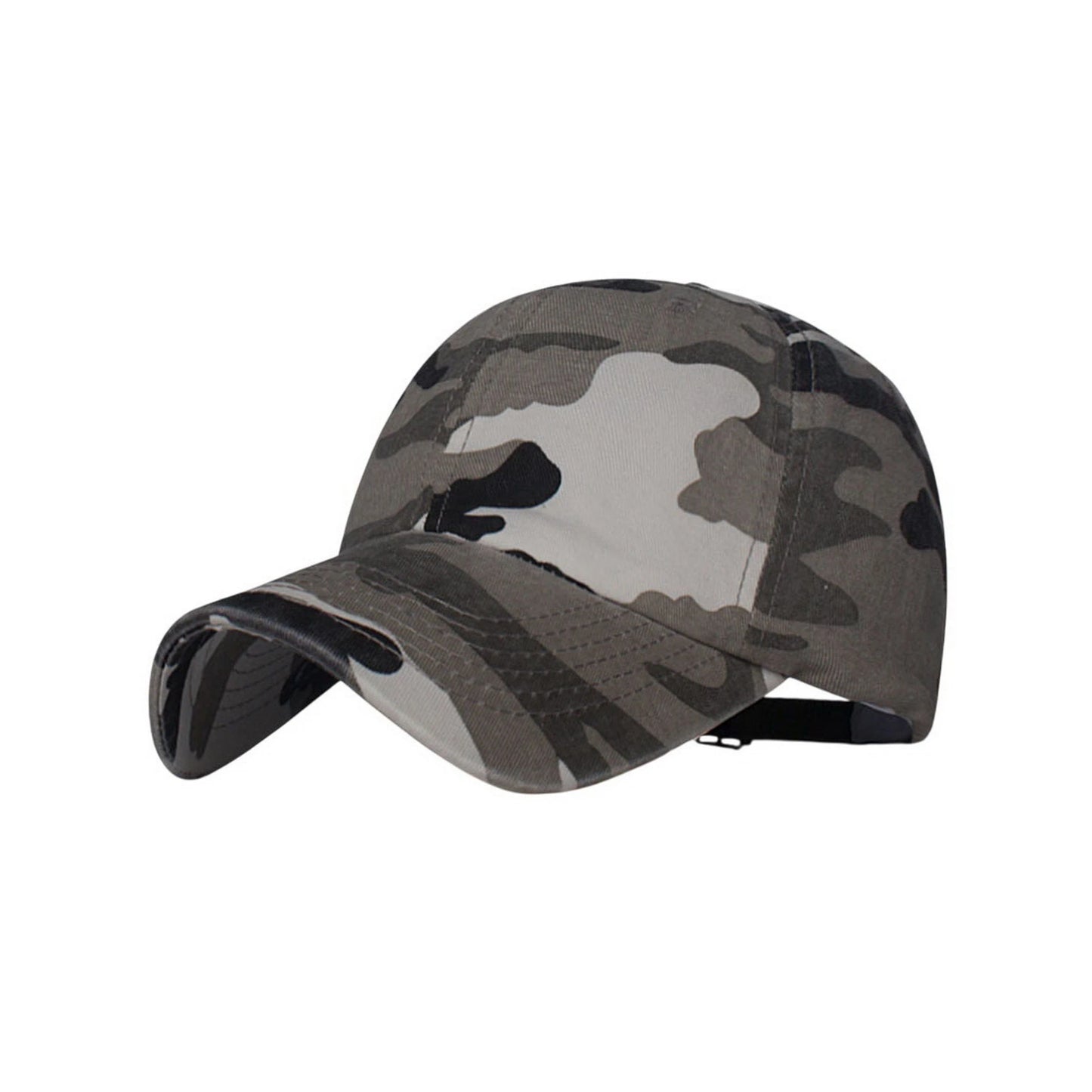 Camo Baseball Cap | Urban Camouflage Print – Grey & Black