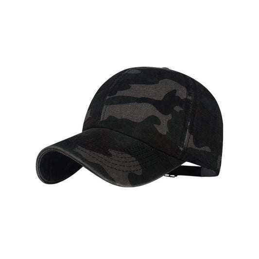 Camo Baseball Cap | Dark Camouflage Print – Black & Grey