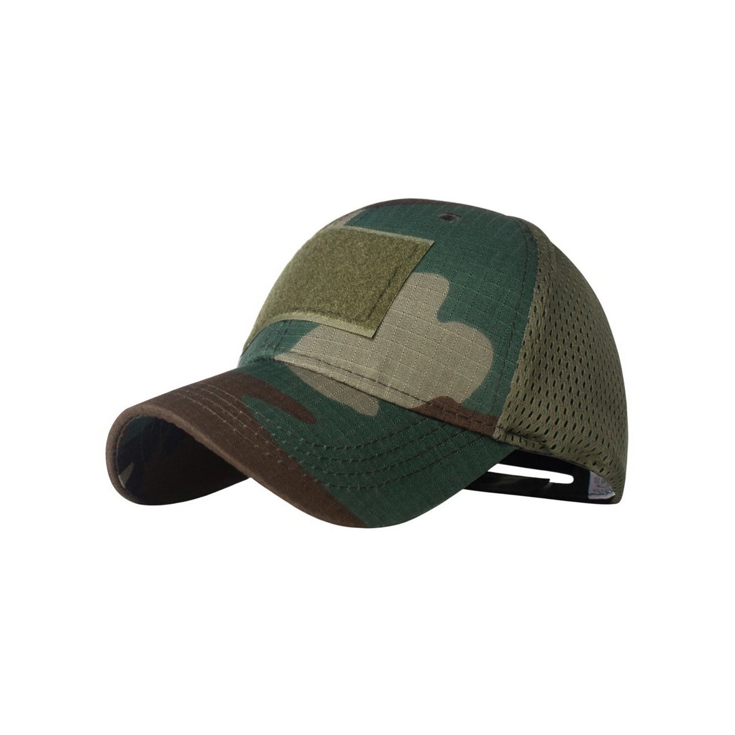 Camo Baseball Cap | Retro Print with Hook-and-Loop Patch – Green & Brown