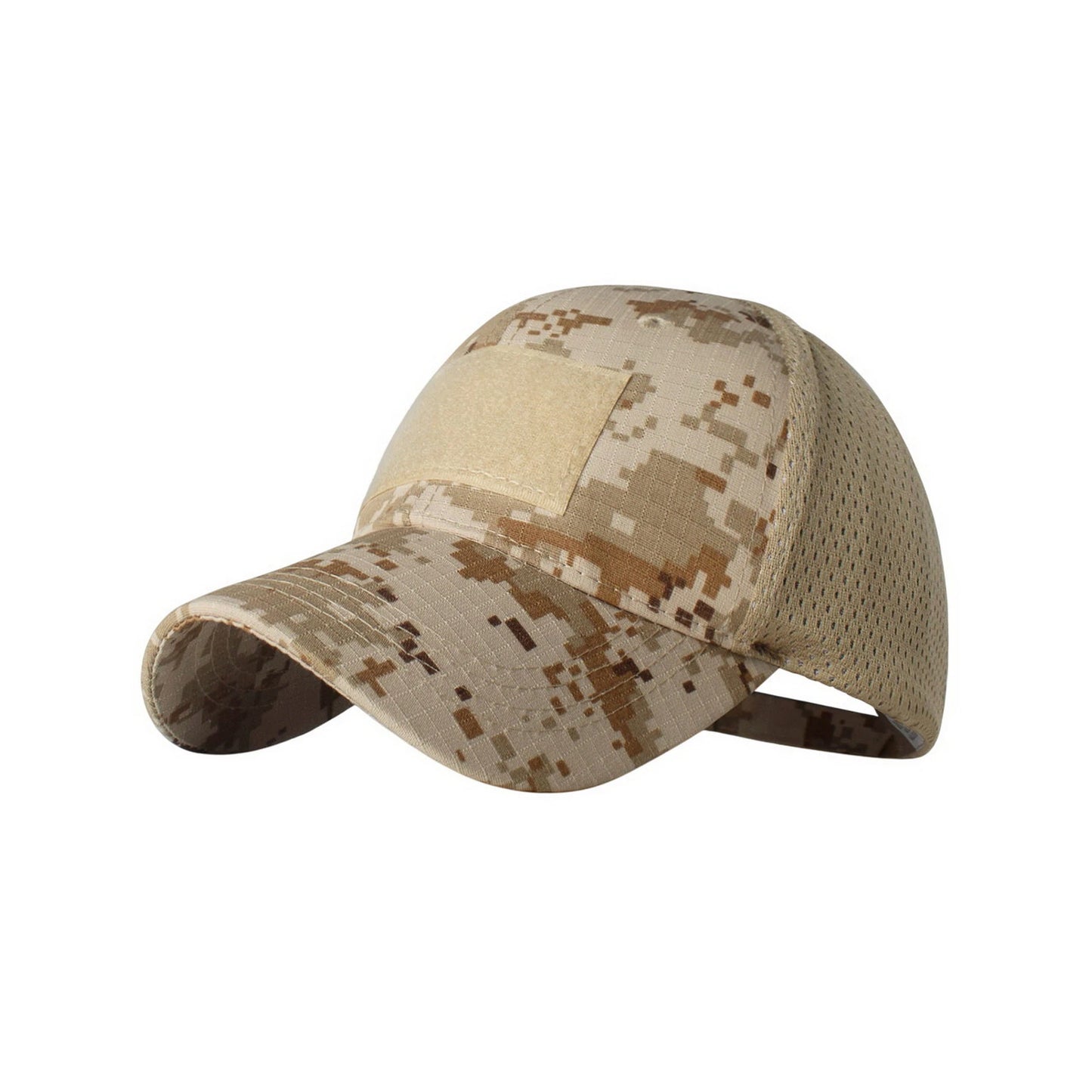 Camo Baseball Cap | Desert Digital Print with Hook-and-Loop Patch – Beige & Brown