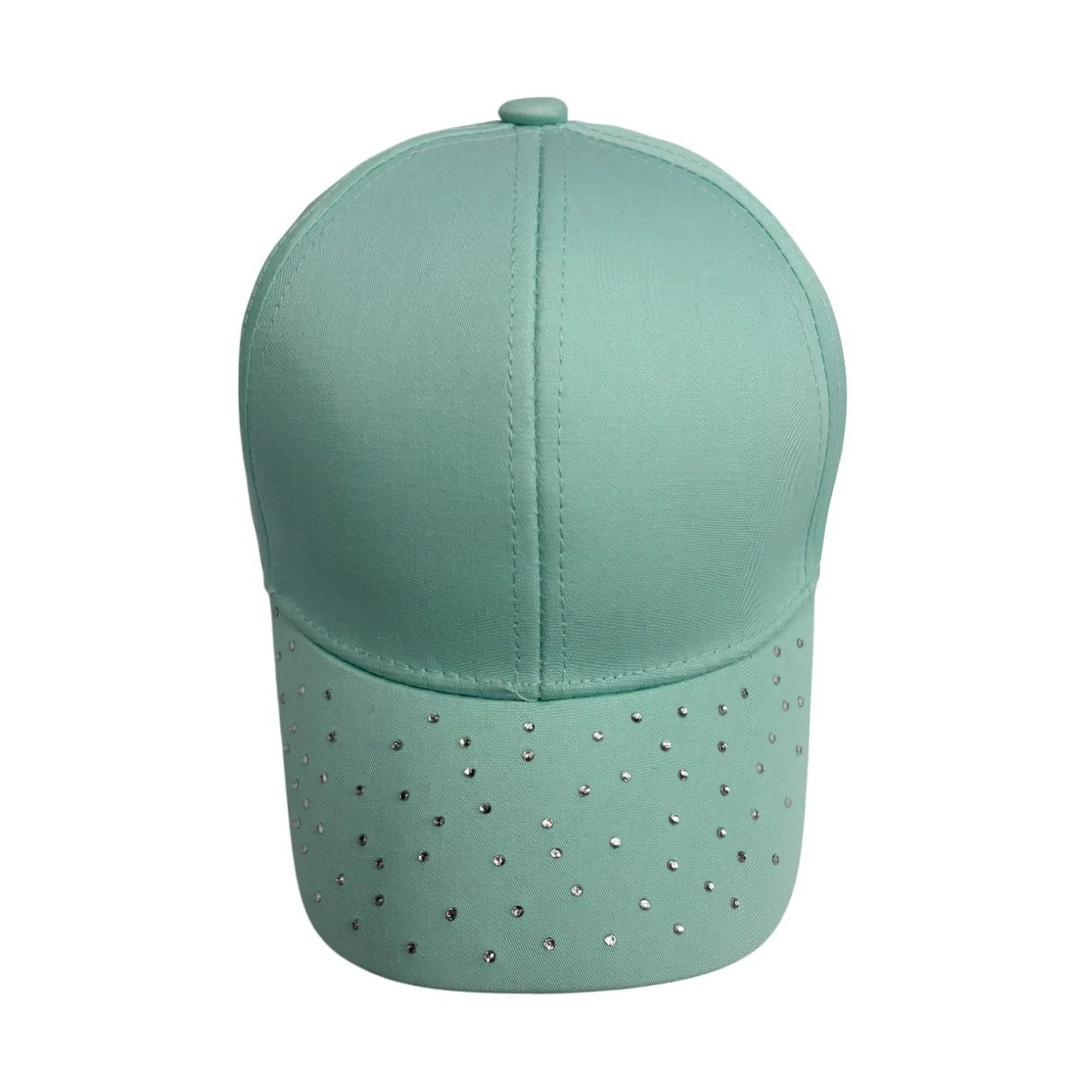Patterned Baseball Cap | Kids Rhinestone Decoration - Mint Green
