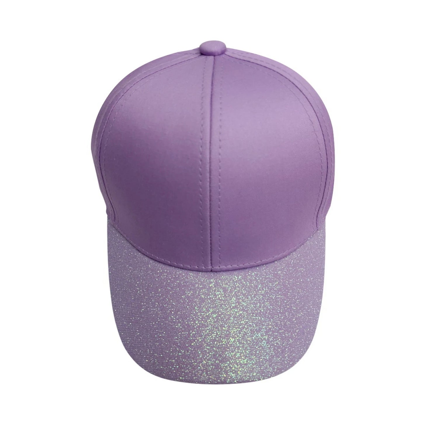 Patterned Baseball Cap | Kids Glitter Brim Design - Purple