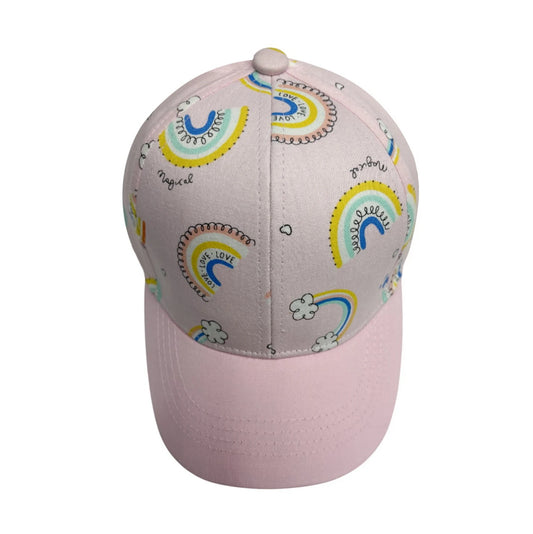 Patterned Baseball Cap | Kids Rainbow Print - Pink