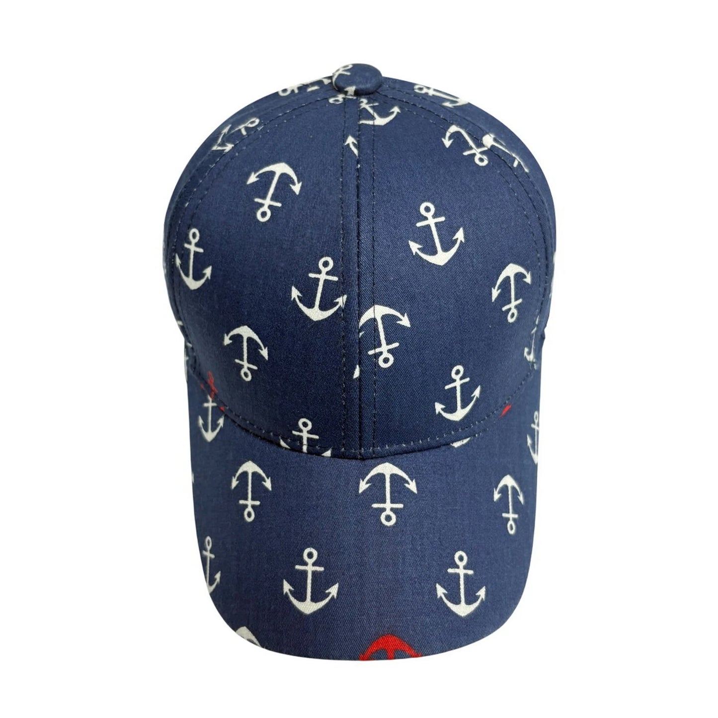 Patterned Baseball Cap | Kids Anchor Print - Navy
