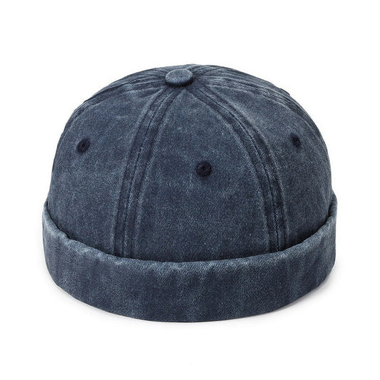 Fashion Hat | Rolled Brim Vintage Washed Denim – Navy