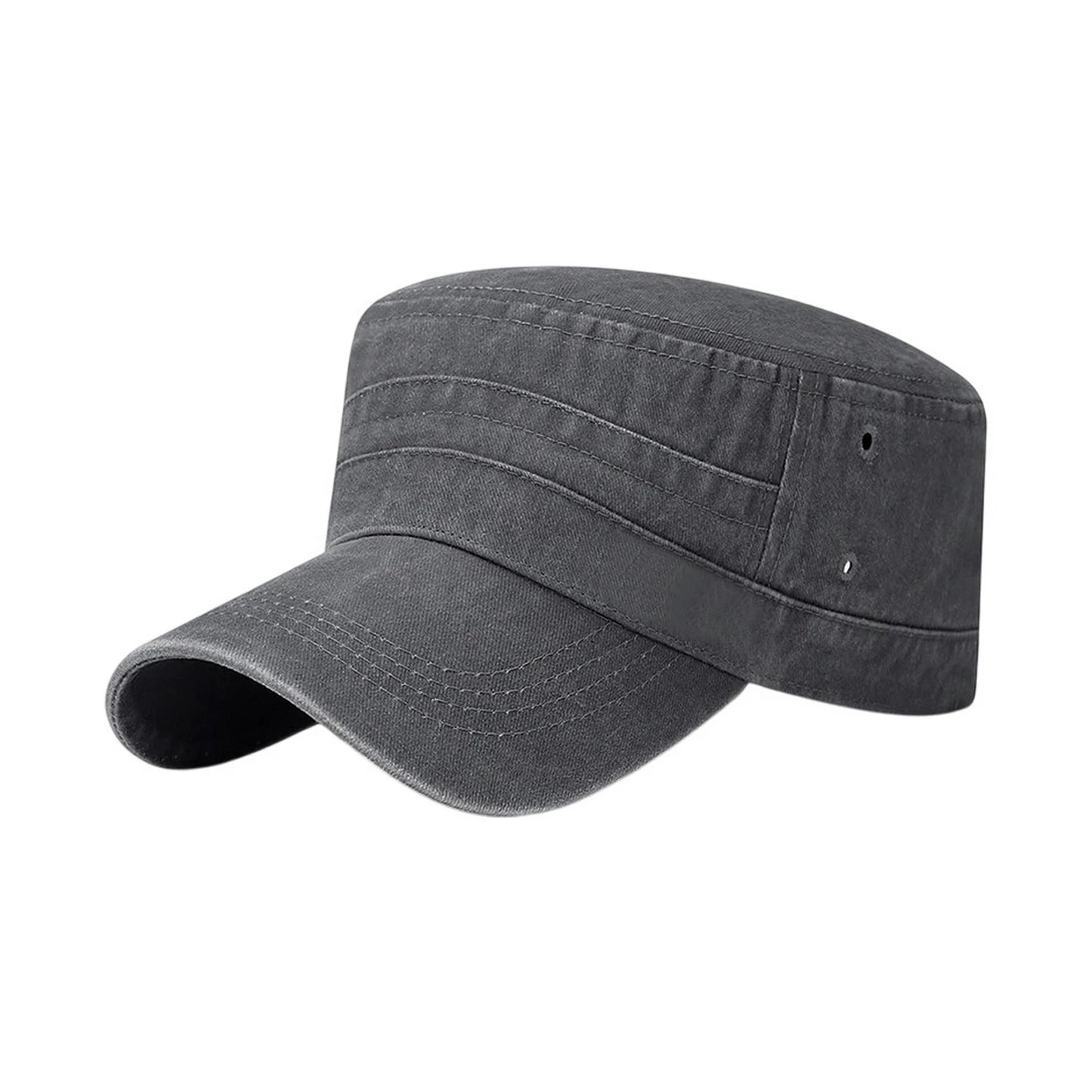 Cadet Cap | Washed Vintage Style Design – Dark Grey