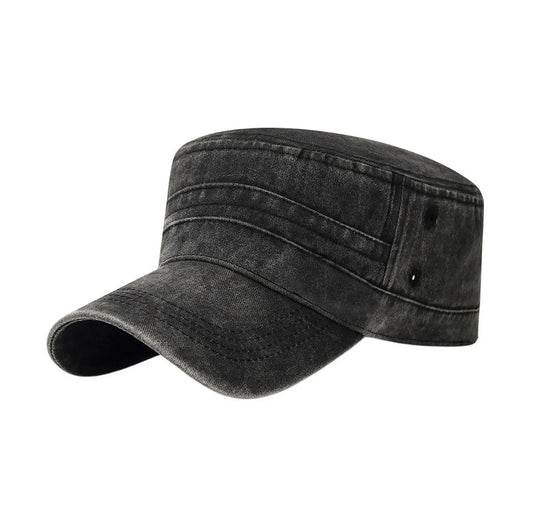 Cadet Cap | Washed Vintage Style Design – Black
