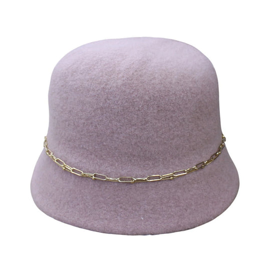 Fashion Hat | Double Layer Gold Chain – Blush Pink