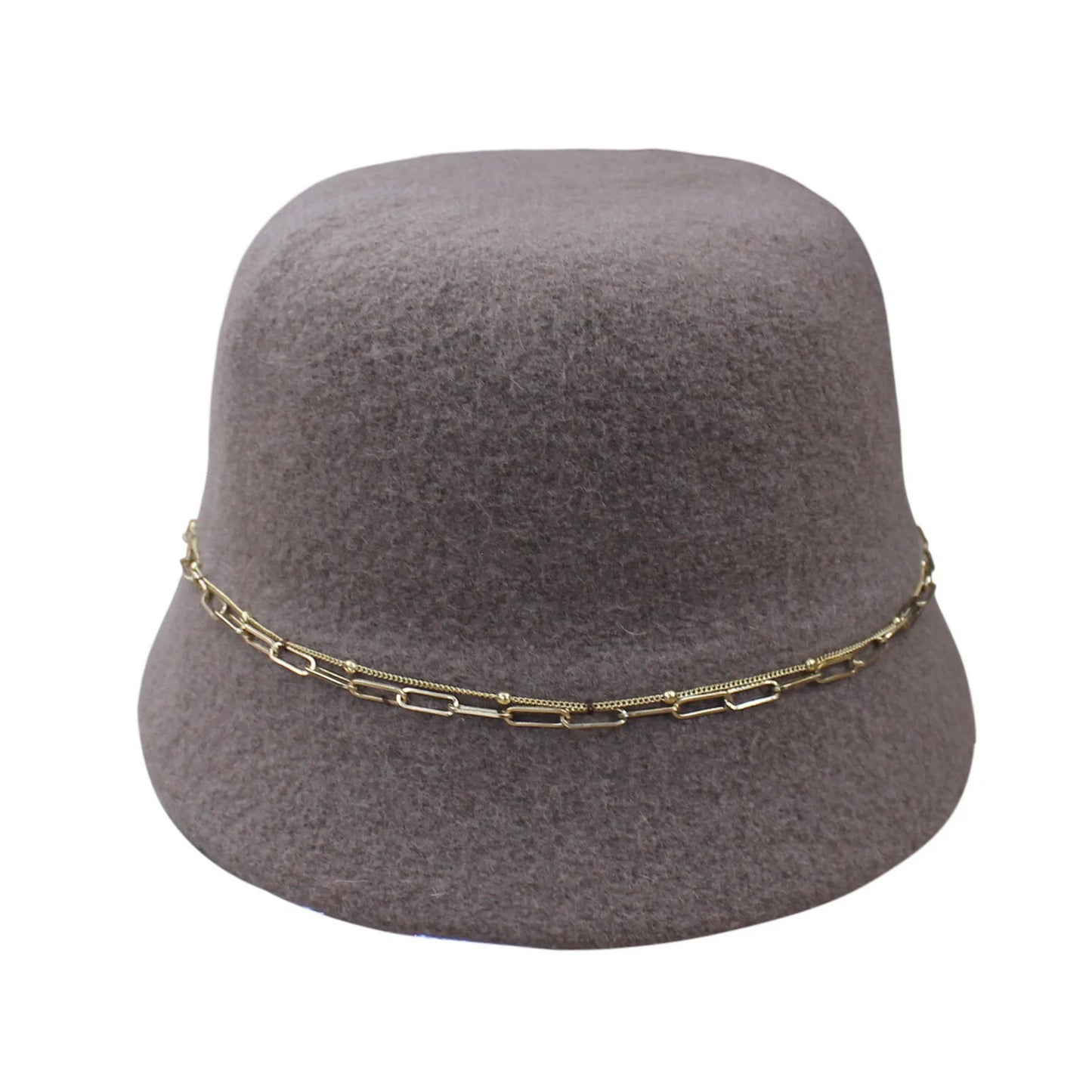 Fashion Hat | Double Layer Gold Chain – Taupe