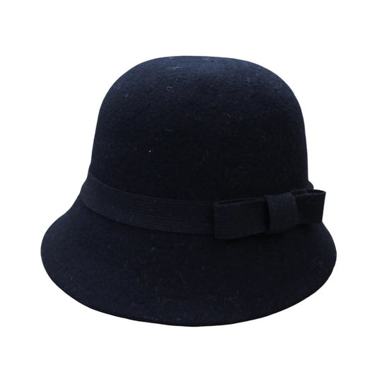 Fashion Hat | Matching Bow Detail – Black