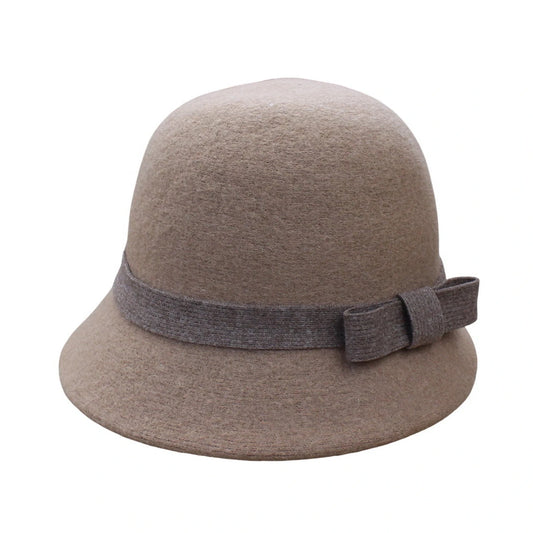 Fashion Hat | Matching Bow Detail – Camel