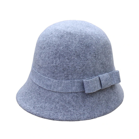 Fashion Hat | Matching Bow Detail – Grey