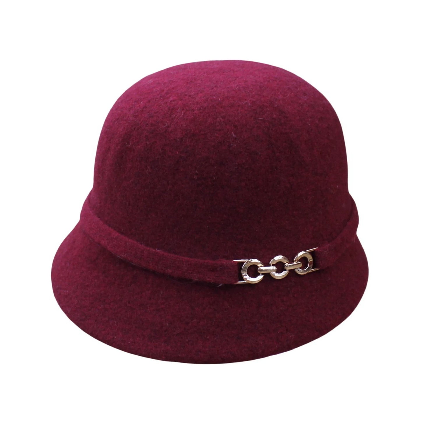 Fashion Hat | Gold Chain Buckle Detail – Burgundy