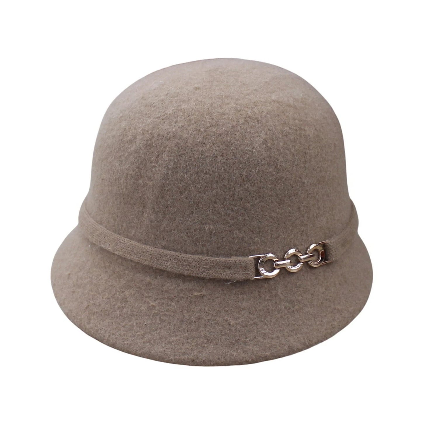 Fashion Hat | Gold Chain Buckle Detail – Camel