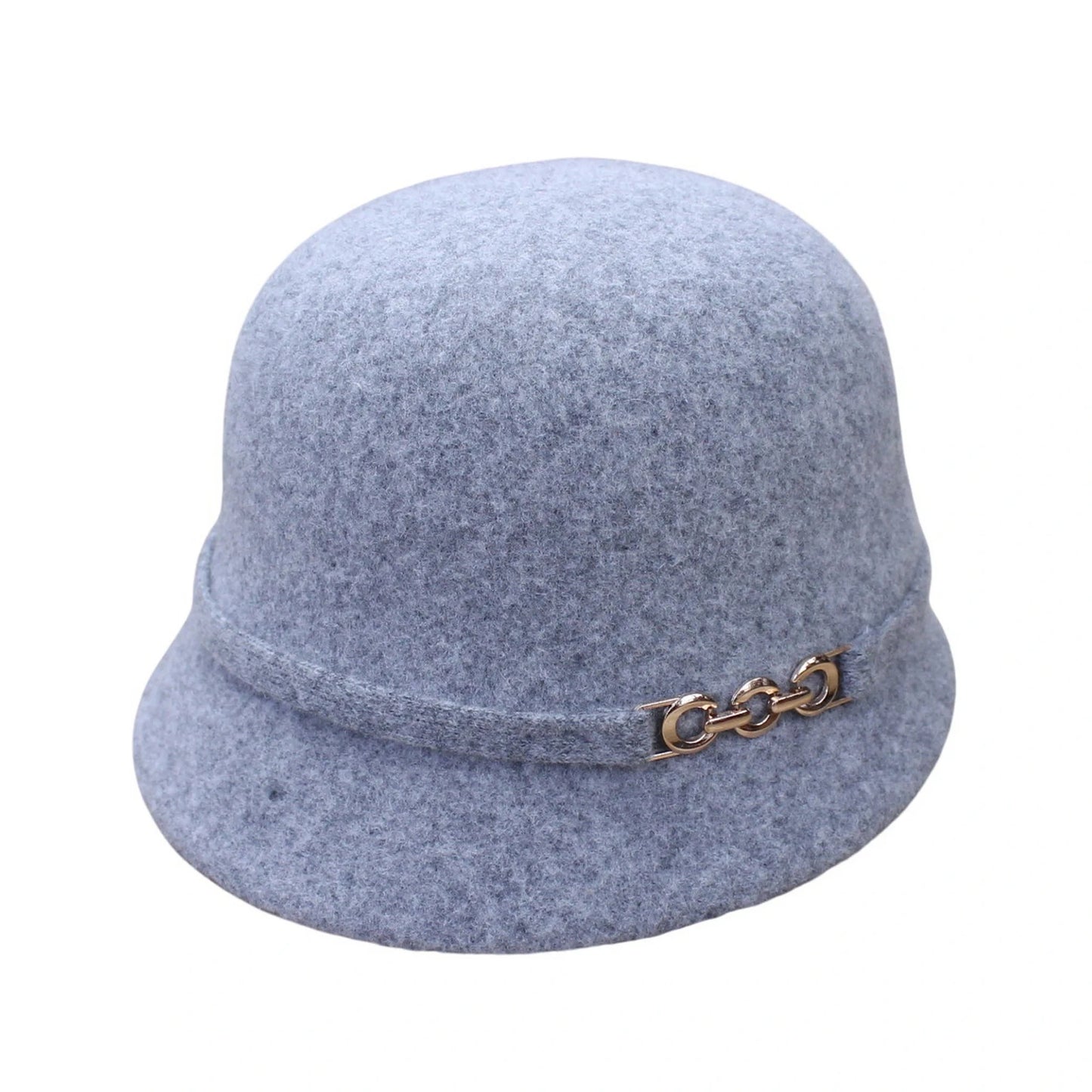 Fashion Hat | Gold Chain Buckle Detail – Grey