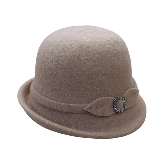 Fashion Hat | Rhinestone Square Buckle Detail – Camel