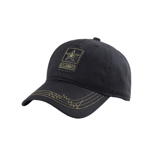 Camo Baseball cap | U.S. Army Star Patch with Gold Stitching – Black