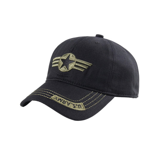 Camo Baseball Cap | U.S. Army Winged Star Patch – Black