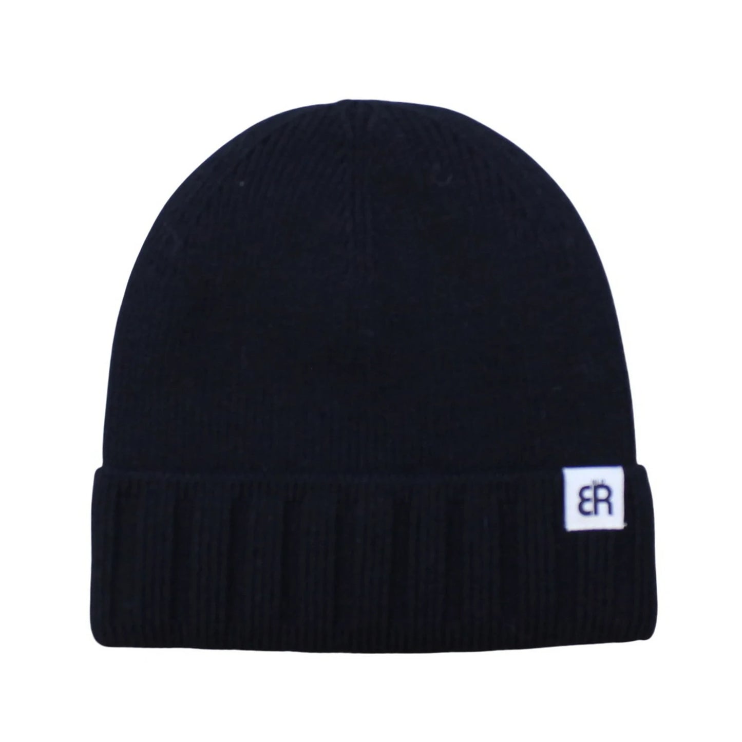 Ski Hat | Classic Ribbed Knit Cuffed Style – Black