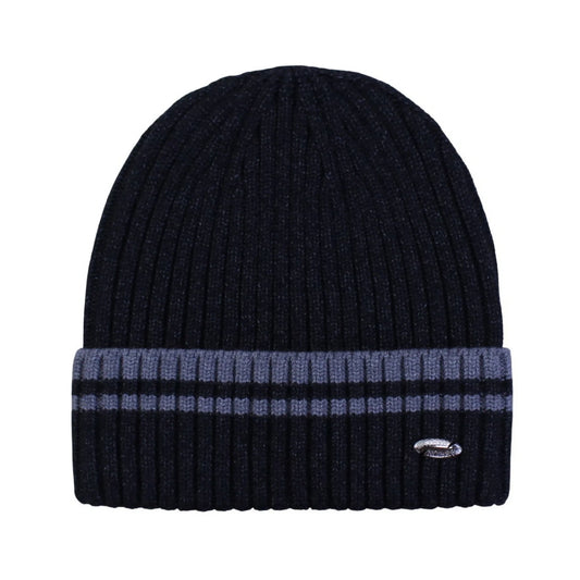 Ski Hat | Ribbed Knit Cuffed Style – Dark Grey & Light Grey