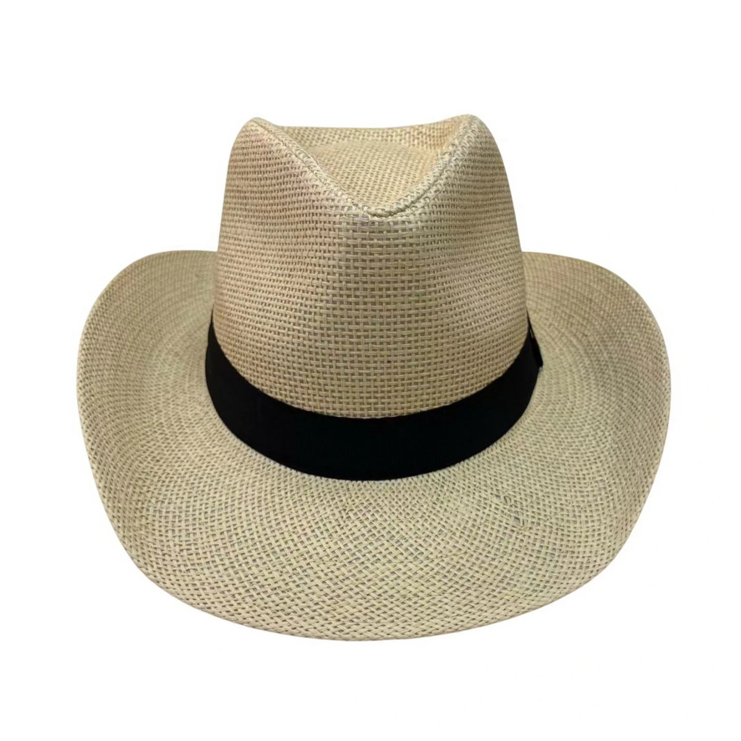 Straw Fedora Hat | Classic Band Detail - Beige