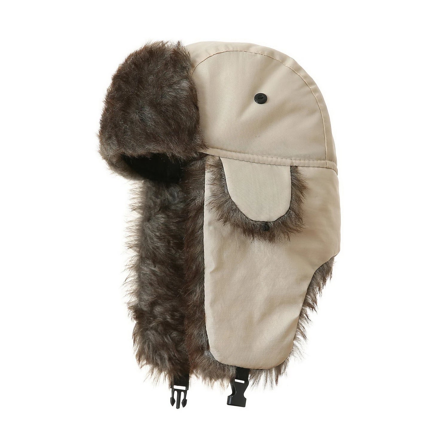 Trapper Hat | Faux Fur Lined Winter Trapper Design – Cream
