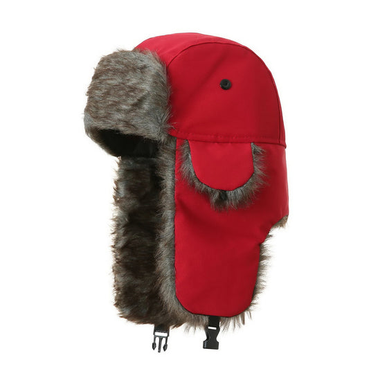 Trapper Hat | Faux Fur Lined Winter Trapper Design – Red
