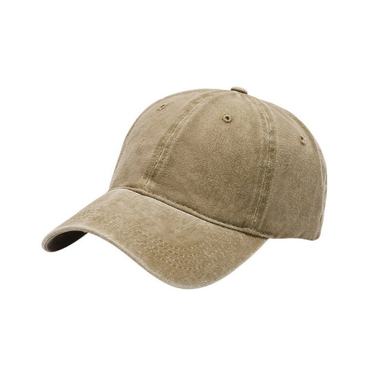 Plain Cotton Baseball Cap | Vintage Washed Cotton – Khaki