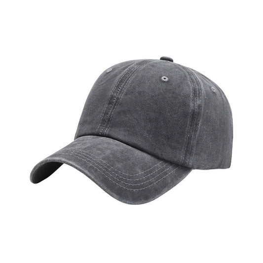 Plain Cotton Baseball Cap | Vintage Washed Cotton – Dark Grey