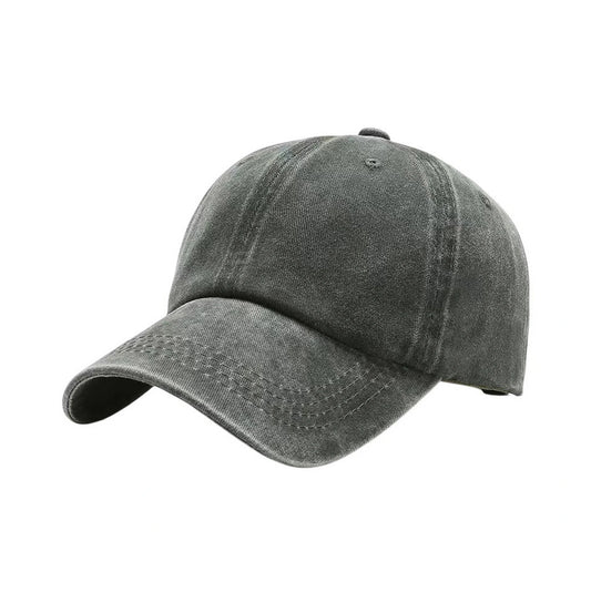Plain Cotton Baseball Cap | Vintage Washed Cotton – Olive Green