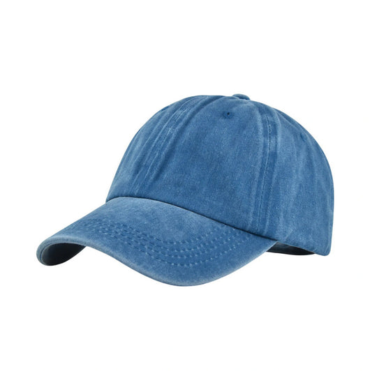 Plain Cotton Baseball Cap | Vintage Washed Cotton – Light Denim Blue